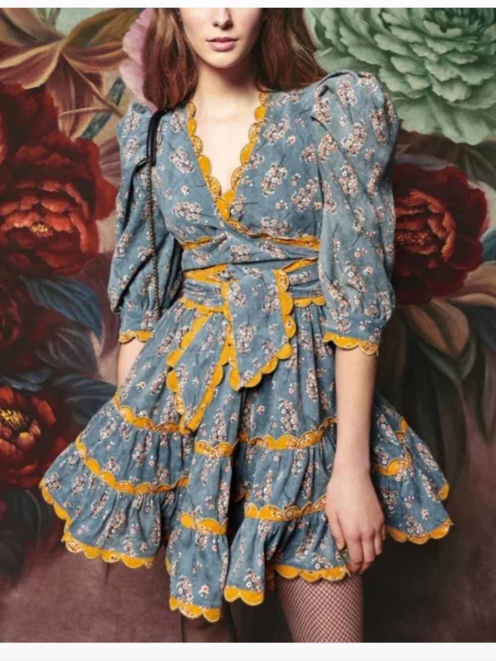 Celia B Maguay Dress‎ In Teal Corduroy